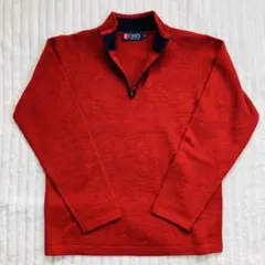CHAPS ハーフジップニット Mサイズ 赤　美品