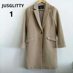 ジャスグリッティー JUSGLITTY アンゴラ混 チェスターコート　キャメル