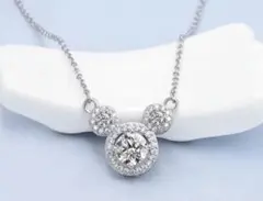 ねずみ　ネックレス　シルバー　ジルコニア　マウス　ダンシングストーン　レディース