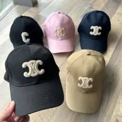 美品 CELINE 刺繍ロゴ ベースボールキャップ 男女兼用