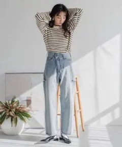24SS LOWRYS FARM CONEアシメデニムパンツ　ジーンズ　M