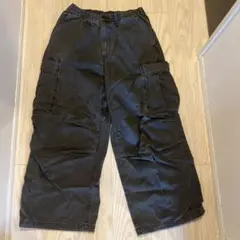 gu 黒のカーゴパンツ ゴムウエスト