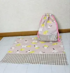 ランチョンマット（25×35㎝）＆巾着セット　幼稚園・保育園サイズ　入園準備
