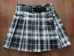 WEGO チェック柄プリーツスカート フリー