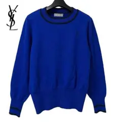 極美品✨希少 イヴサンローラン バイカラー ニット ロゴ ヴィンテージ 極美品✨希少 イヴサンローラン バイカラー ニット ロゴ