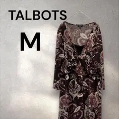 タルボット　ワンピース　M　ペイズリー　長袖　深V