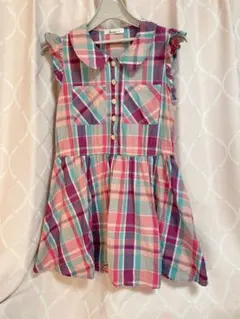 【美品】チェック柄ノースリーブワンピース　LIZ LISA リズリサ系春物夏物