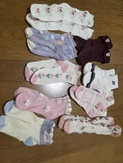 キッズ靴下 セット 多彩なデザイン　沢山　花柄　可愛い　ストライプ