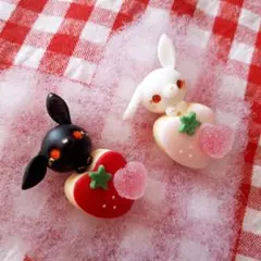 苺アイシングクッキー♡白うさぎ