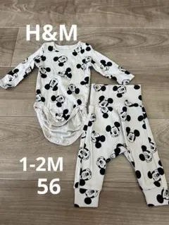 H&M ミッキーマウス柄ロンパース・パンツセット 56㎝