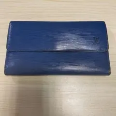 LOUIS VUITTON エピ 長財布 ネイビー レザー 中古LO1901
