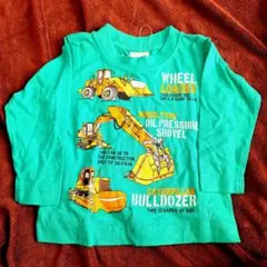 建設機械プリント長袖カットソー ロンT