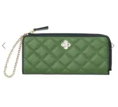 【未使用】マリクレールグリーン キルティング 長財布