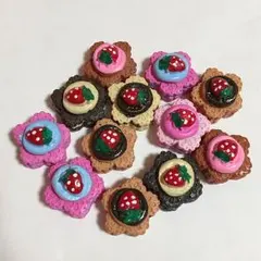 デコパーツ☆お花型クッキーケーキ☆アソート☆12個セット