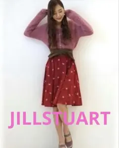 JILL STUART ジルスチュアート 花柄 フレアスカート レッド 刺繍のサムネイル