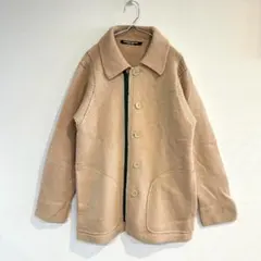 【プードゥドゥ】ニットジャケット フルジップ サイドポケット 毛100％ M