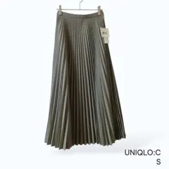 タグ付き UNIQLO プリーツスカート カーキ S ロング 総ゴム