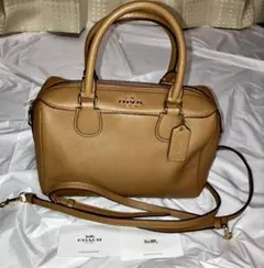 COACH ハンドバッグ　ショルダーバッグ2wayバッグ　ベージュ　コーチレザー