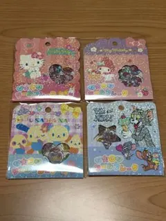 【新品・匿名配送】おはじきシールフレーク4点セット　サンリオ　ワーナーブラザース