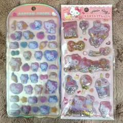 ハローキティ コットンパフィー　キラキラカプセルシール