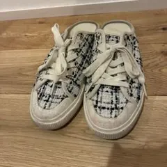ZARA ザラ スリッポン チェック柄 スニーカー EU 37 23.5cm