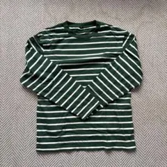 UNIQLO ボーダーグリーンTシャツ　Lサイズ