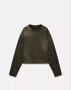 ウォッシュ加工オーバーサイズロングスリーブTシャツ