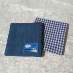 USEDデニムリメイクとチェック柄　サニタリーケース　２枚セット【匿名配送】