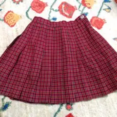 FAMILIAR プリーツスカート 110サイズ 赤緑チェック　秋冬