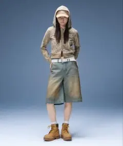 ヴィンテージ加工 デニムハーフパンツのサムネイル