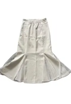 ホワイト フレアスカート ゴムウエスト サイズ F