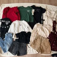 12点まとめ売り女の子150ギャル通学ワンピーストップスデニム