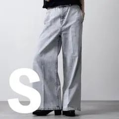 【CLEL】ヴィンテージデザイン フレアデニムパンツ S ホワイト系