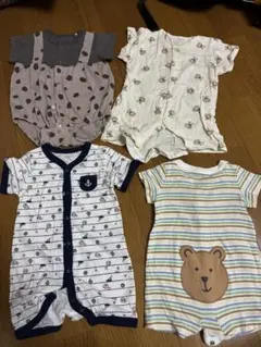 ベビー服 ロンパース カバーオール 4点セット 50-60cmのサムネイル