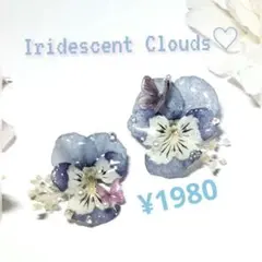 本物の花 ドライフラワー ビオラと蝶 ピアス or イヤリング 選べます♡