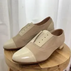 未使用◎FABIO RUSCONI フラットパンプス スエード 薄茶 24