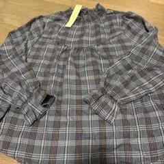 Gleeful チェック柄ハイネック長袖ブラウス Mサイズのサムネイル