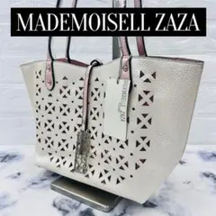 【未使用】MADEMOISELL ZAZA マドモアゼルザザ トート レザー 銀