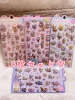 (2) ラブブ LABUBU ボンボンドロップシール 4枚セット