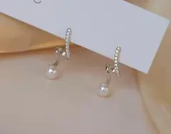 No.22 パールスタッドピアス　シルバー