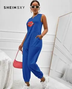 最終値下げ♡完売品⭐︎スエット　個性派オールインワン　リッププリント