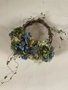 ドライフラワー　秋紫陽花ハーフリース