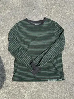 GAP 1969 長袖カットソー ボーダー グリーン グレー Lのサムネイル