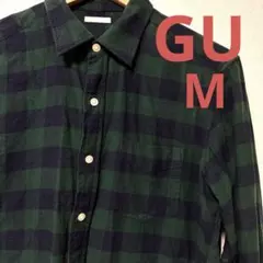 【美品】GU フランネルシャツ ネルシャツ チェックシャツ M
