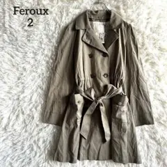 フェルゥ◇トレンチコート ベルト付き カーキ ミドル丈 ダブルボタン 春アウター