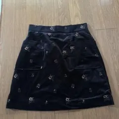 花刺繍入りスカート　earth