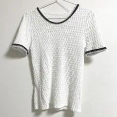 DHOLIC 配色パンチングエンボスTシャツ 半袖