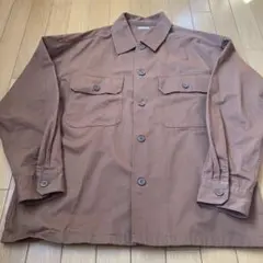 GU ブラウン ポケット付きシャツジャケット L