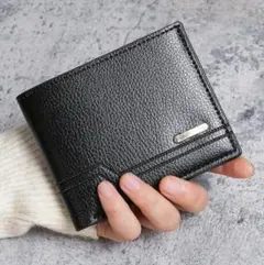 【新品】二つ折り財布 レザー ブ ブラック