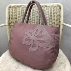 イビザ　ハンドバッグ　ナイロン×レザー　ピンク